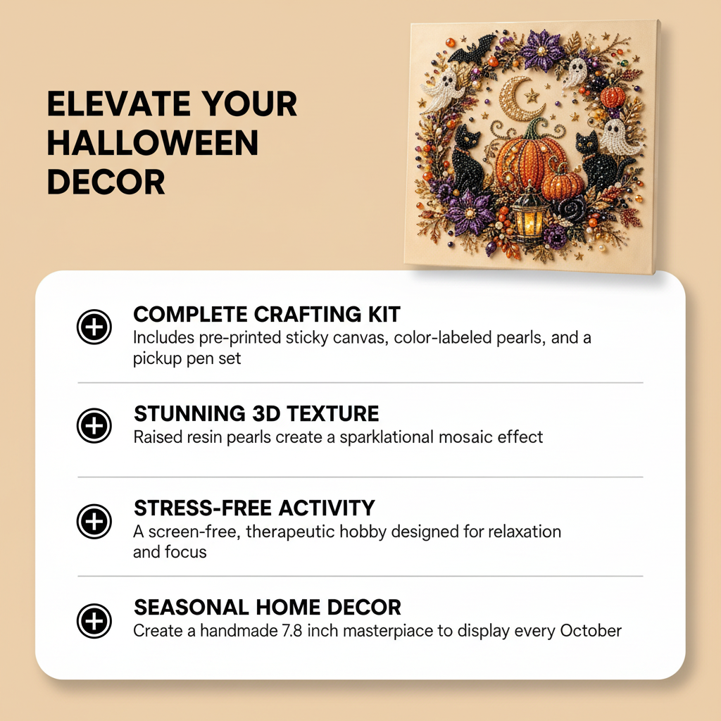 Halloween Ghost Pearl Art DIY Kit